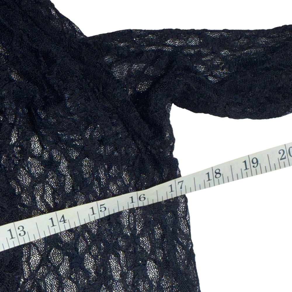 Edikted Black Star Lace Sheer Long Sleeve Deep V-Neck Top XS NWT Goth Whimsigoth - Picture 8 of 9